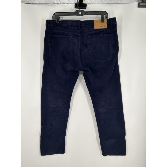 Peter Manning Straight Leg Regular Fit Corduroy Pants Navy Blue Mens Size 36x28 - Picture 2 of 8